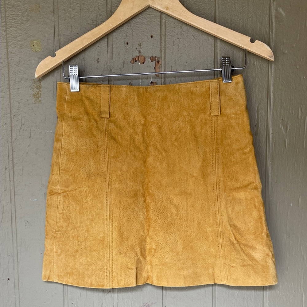 Zara Mustard Yellow Suede Mini Skirt